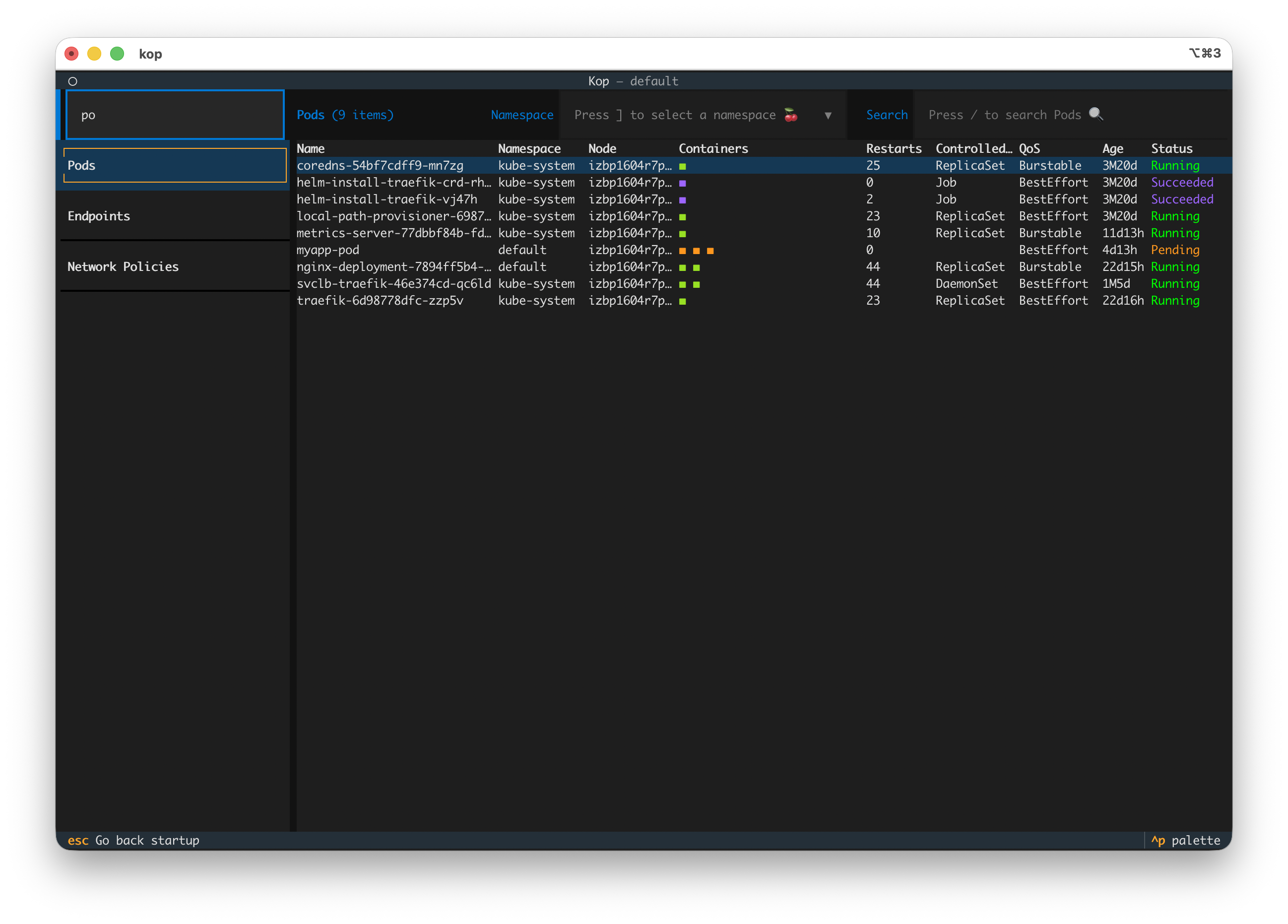 search and filtered kinds